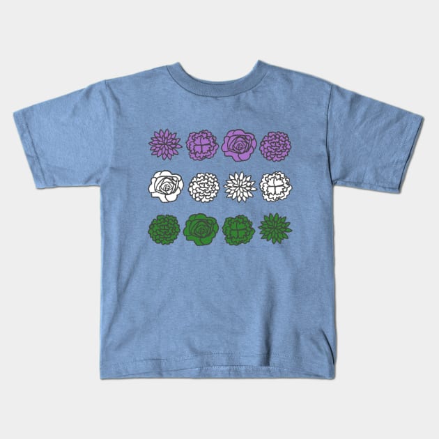 Genderqueer Flowers Kids T-Shirt by SpectacledPeach